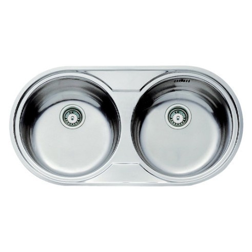 TEKA FREG. DR 80 2C. INOX C/ ORIFICIO